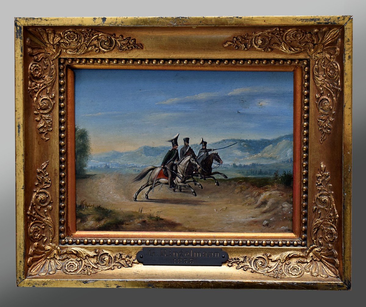 Paire de peintures Lanciers polonais de la Garde Imp&eacute;riale 1833 par G.Ringelmann-photo-2