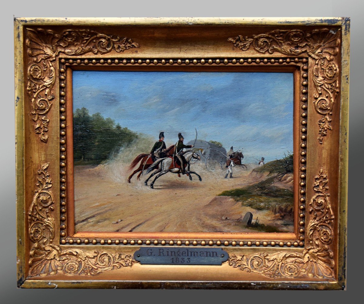 Paire de peintures Lanciers polonais de la Garde Imp&eacute;riale 1833 par G.Ringelmann-photo-3