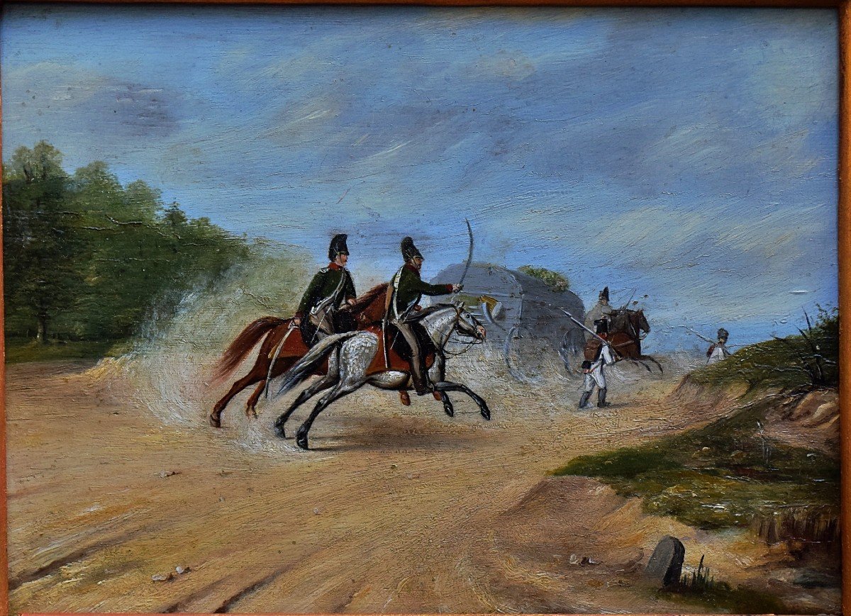 Paire de peintures Lanciers polonais de la Garde Imp&eacute;riale 1833 par G.Ringelmann-photo-1