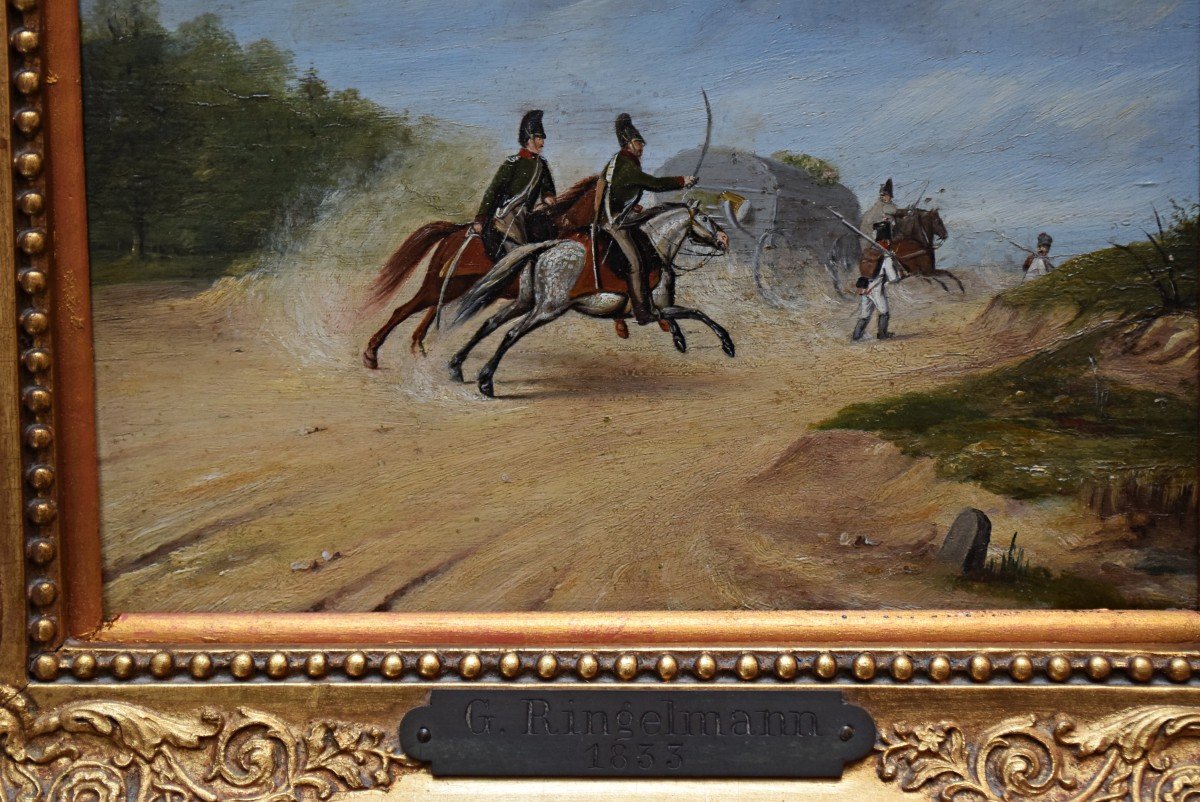 Paire de peintures Lanciers polonais de la Garde Imp&eacute;riale 1833 par G.Ringelmann-photo-7