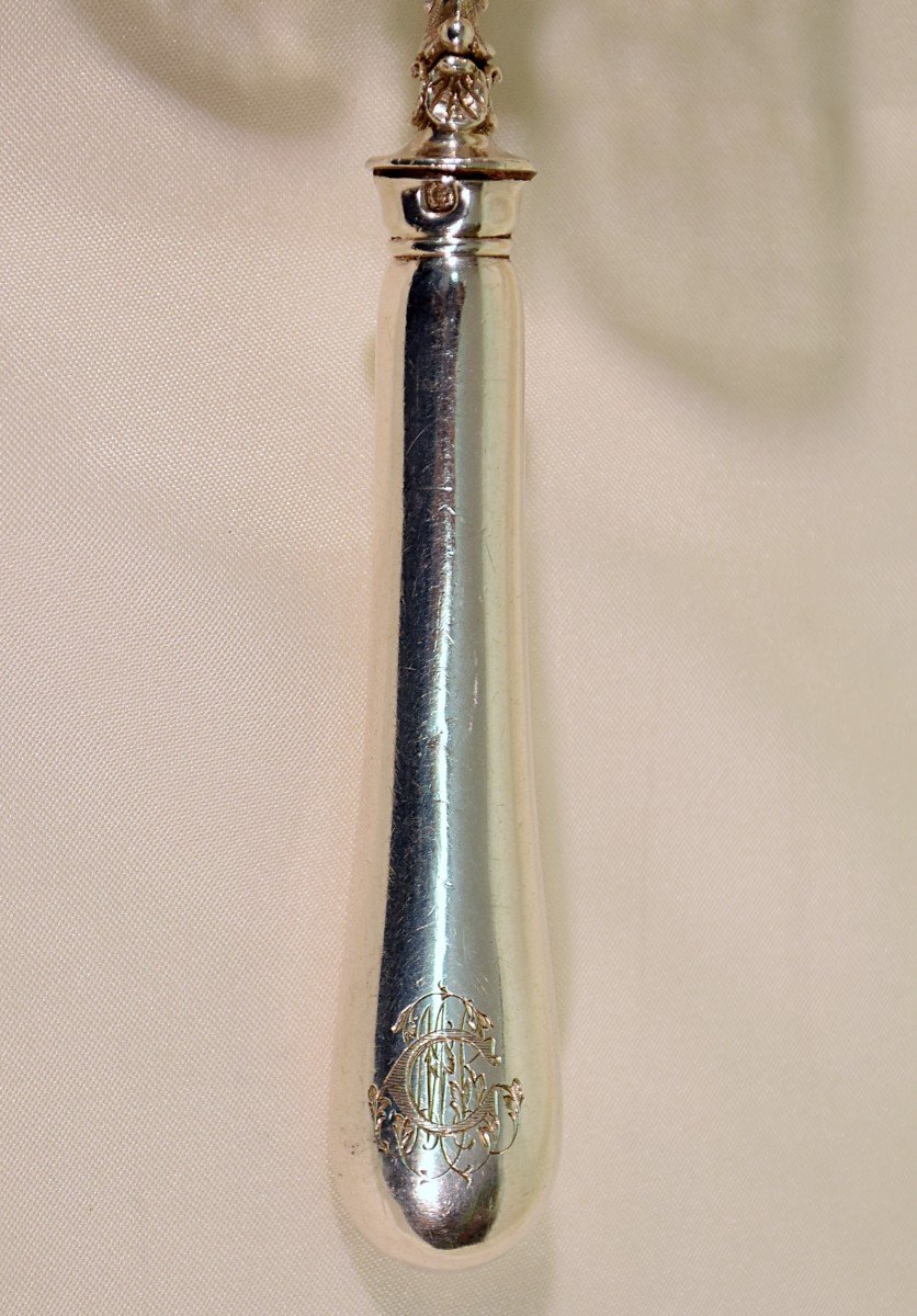 Asparagus Shovel In Silver Goldsmith Queillé Nineteenth Monogram-photo-8