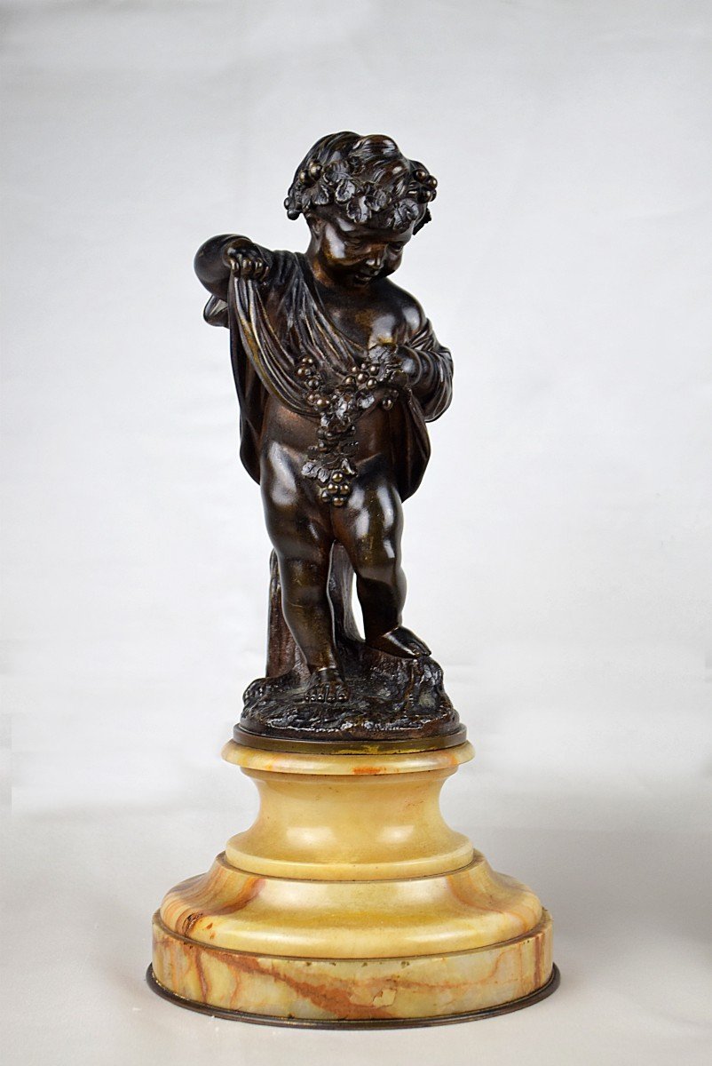 Paire de ch&eacute;rubins en bronze d&#039;apr&egrave;s Clodion XIX&egrave;, Putti, Amours-photo-3