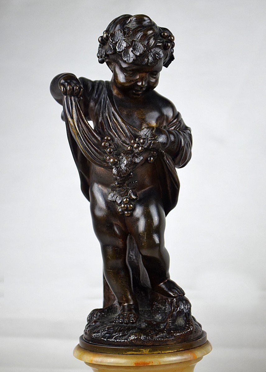 Paire de ch&eacute;rubins en bronze d&#039;apr&egrave;s Clodion XIX&egrave;, Putti, Amours-photo-4