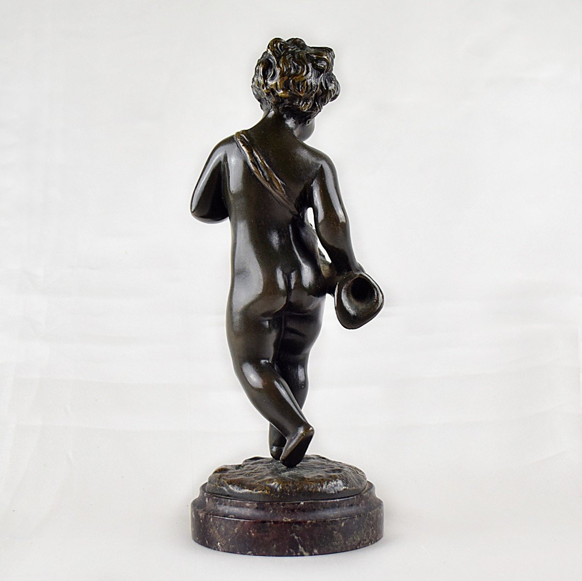 Ch&eacute;rubin Putto musicien en bronze sign&eacute; Clodion-photo-2