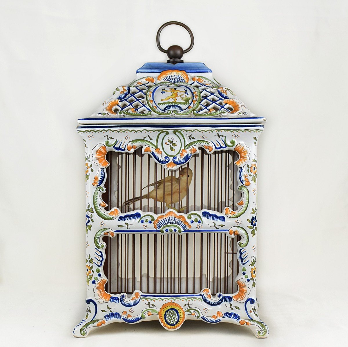 Proantic: Bird Cage Earthenware From Desvres Fourmaintraux Moustiers D