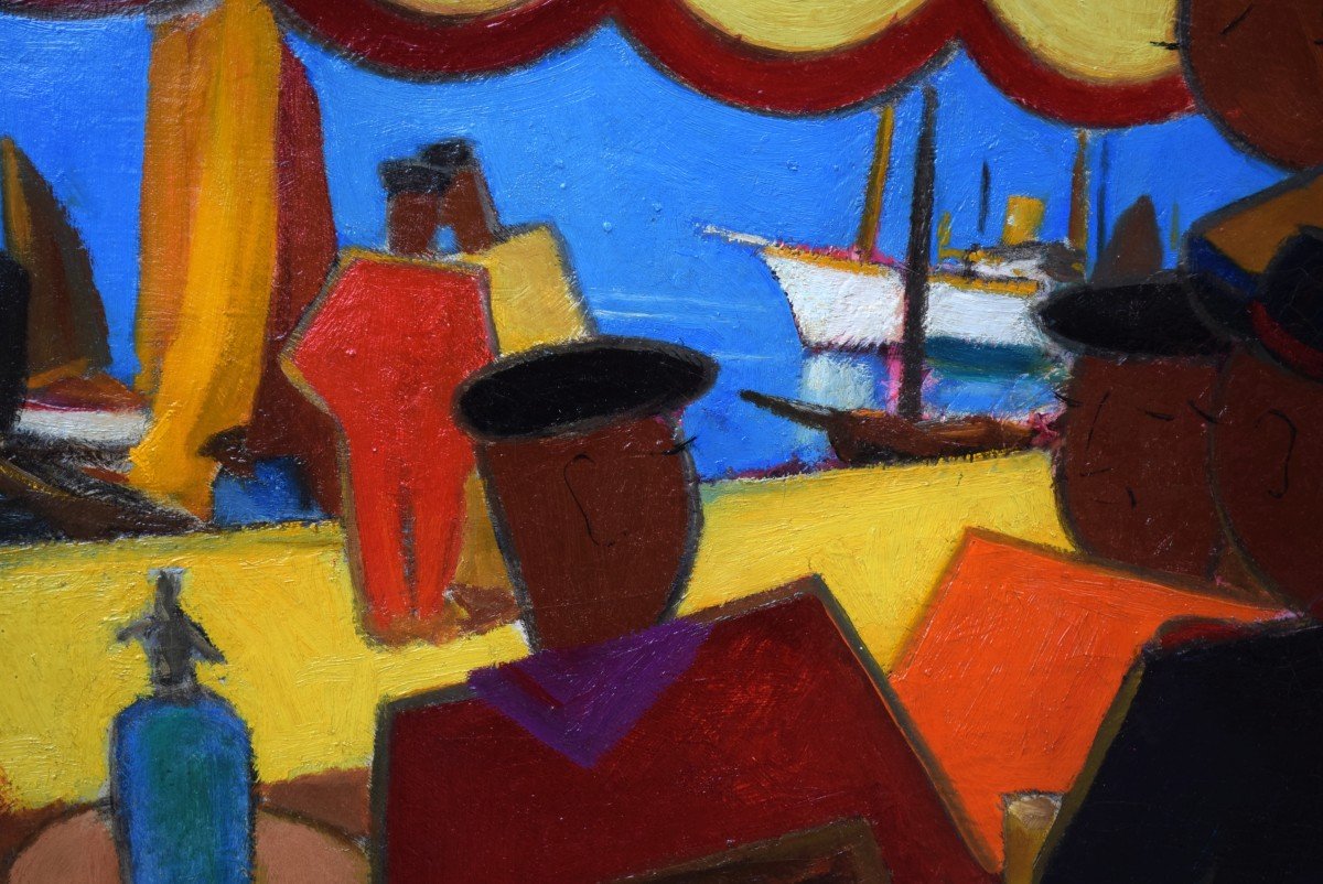 Café du Port par Bernard de Sommyèvre Circa 1940-photo-4