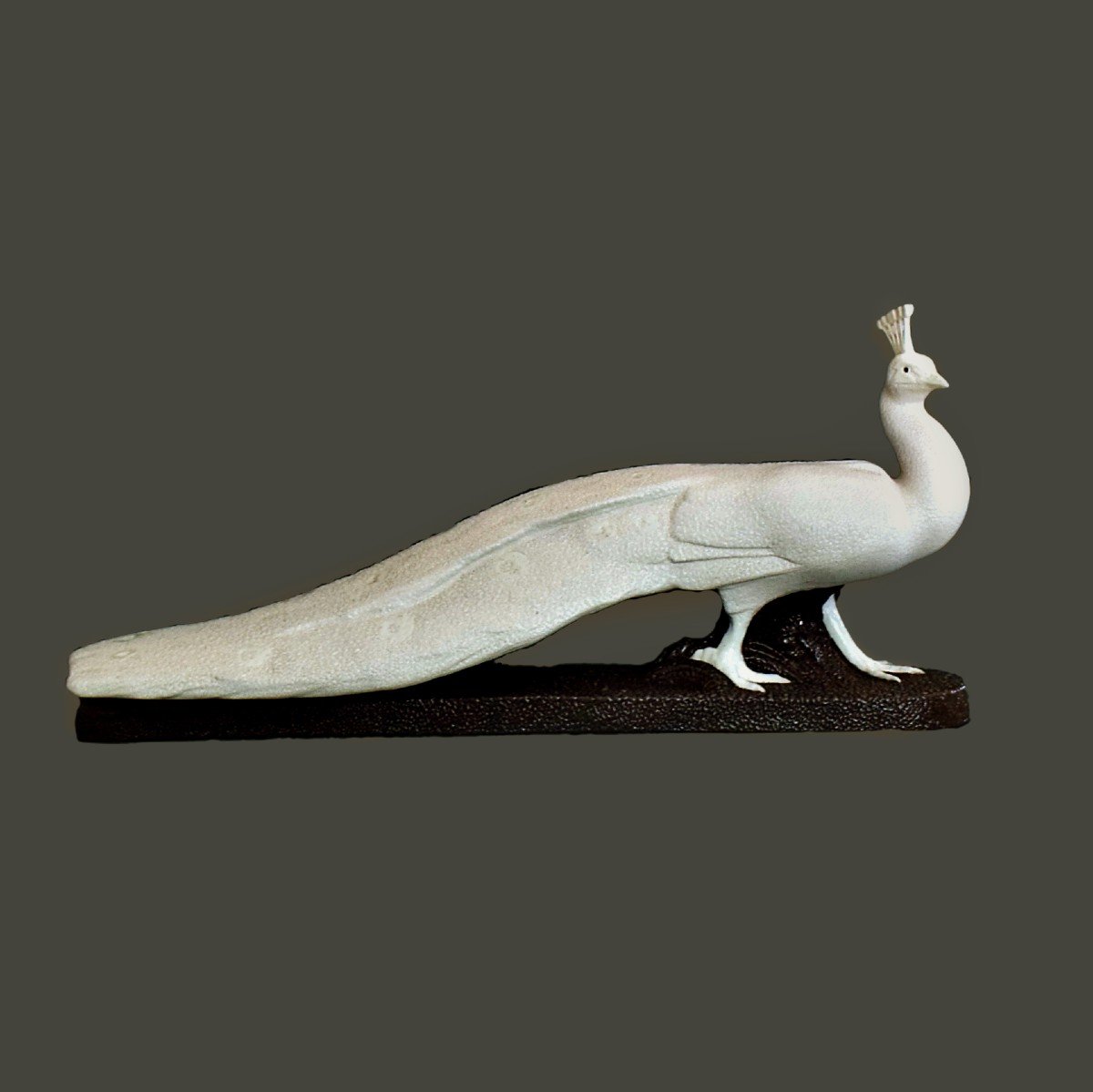 Art Deco Ceramic Peacock Mnf France Circa 1930