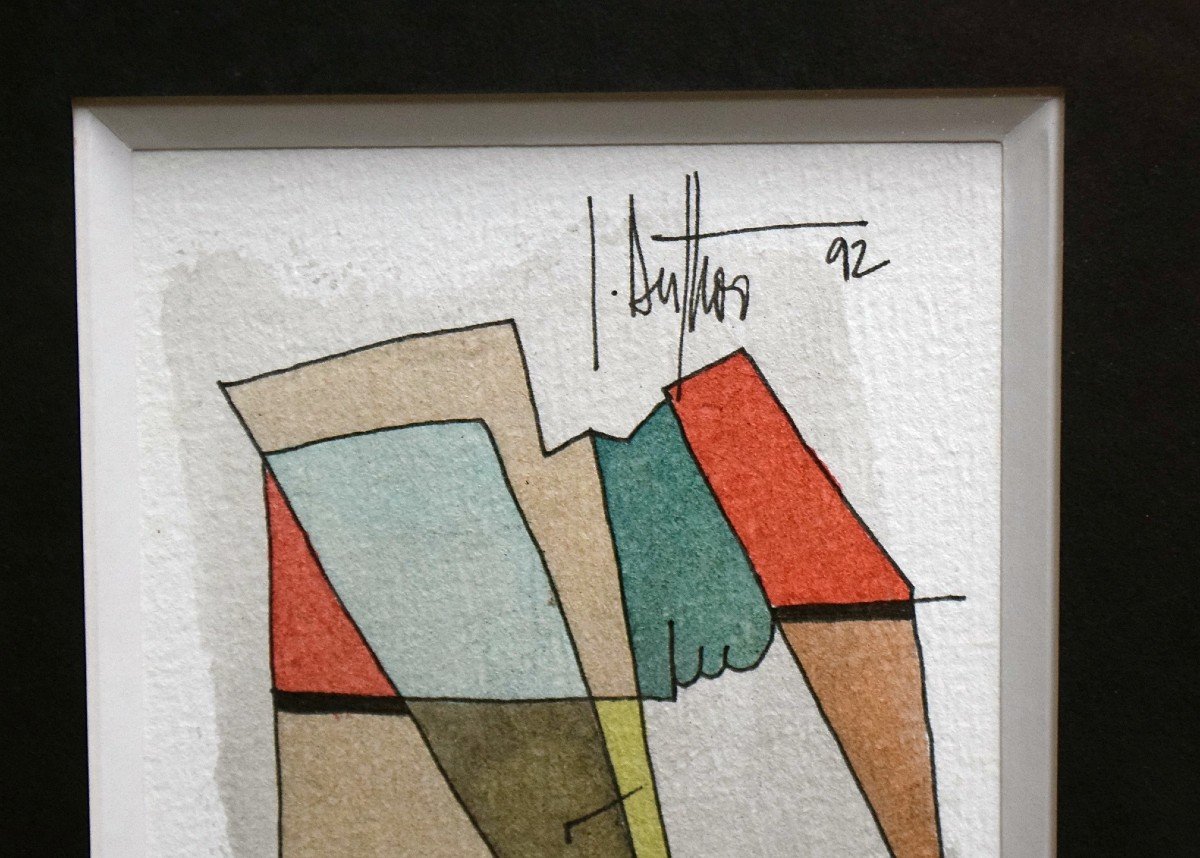 Jacques Duthoo Watercolor And Ink “profiles”-photo-3