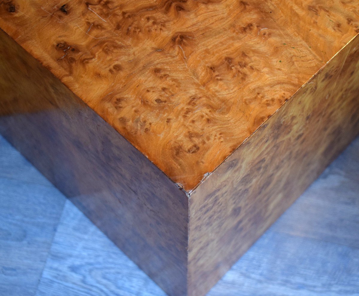 Pair Of Cubic Elm Burl End Tables Circa 1970 Side Tables Bedside Tables-photo-1