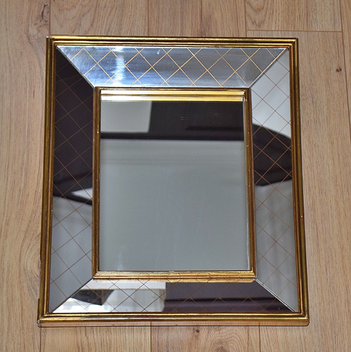 Gilded Wooden Mirror Circa 1950-photo-2