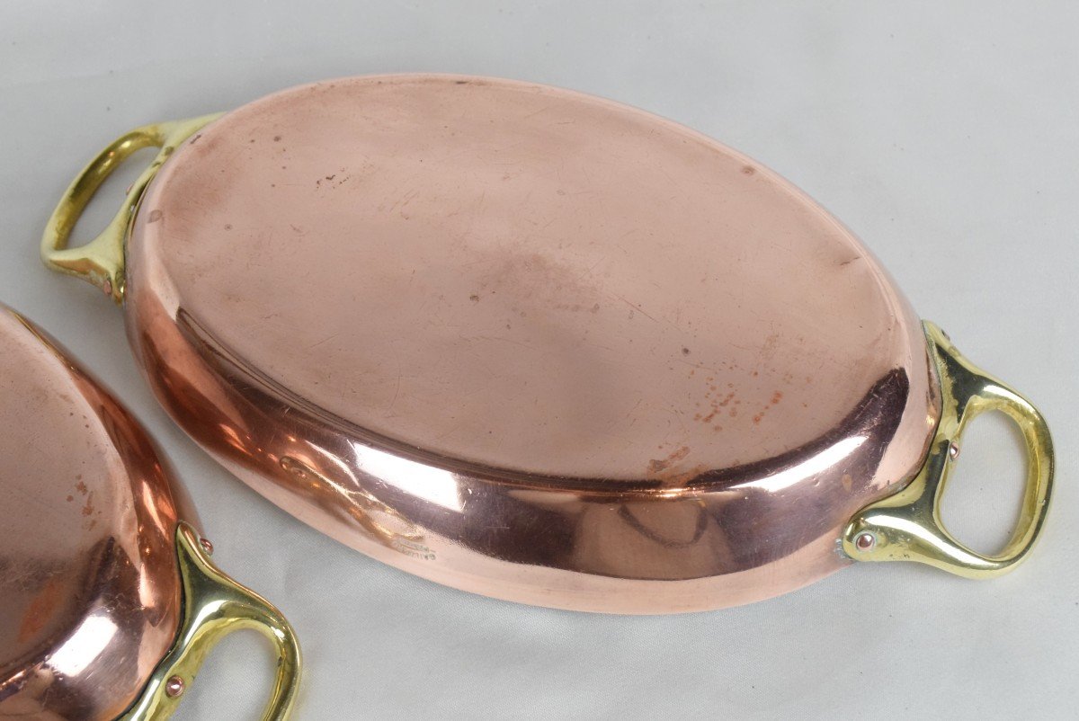 Maison Gaillard Two Copper Dishes Silver Plated Interior -photo-7