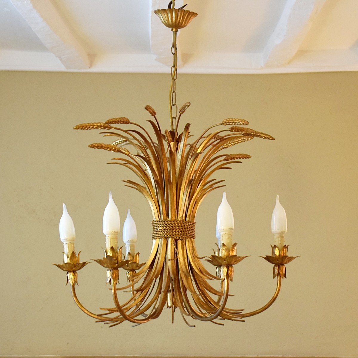 6-light Wheat Ear Chandelier In The Coco Chanel Style