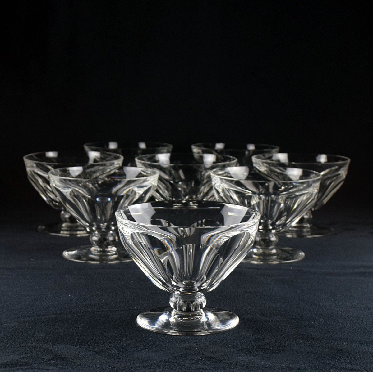 Eight Baccarat Talleyrand Champagne Glasses Harcourt