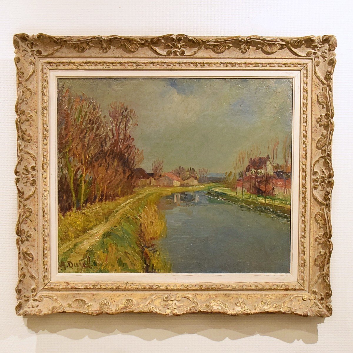 Auguste Durel Le canal du Loing Post-impressionniste