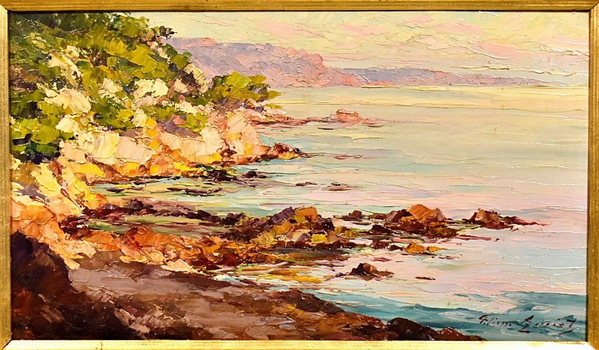 Sainte-Maxime par Pierre-Paul Emiot (1887-1950) Côte méditerranéenne Var-photo-3