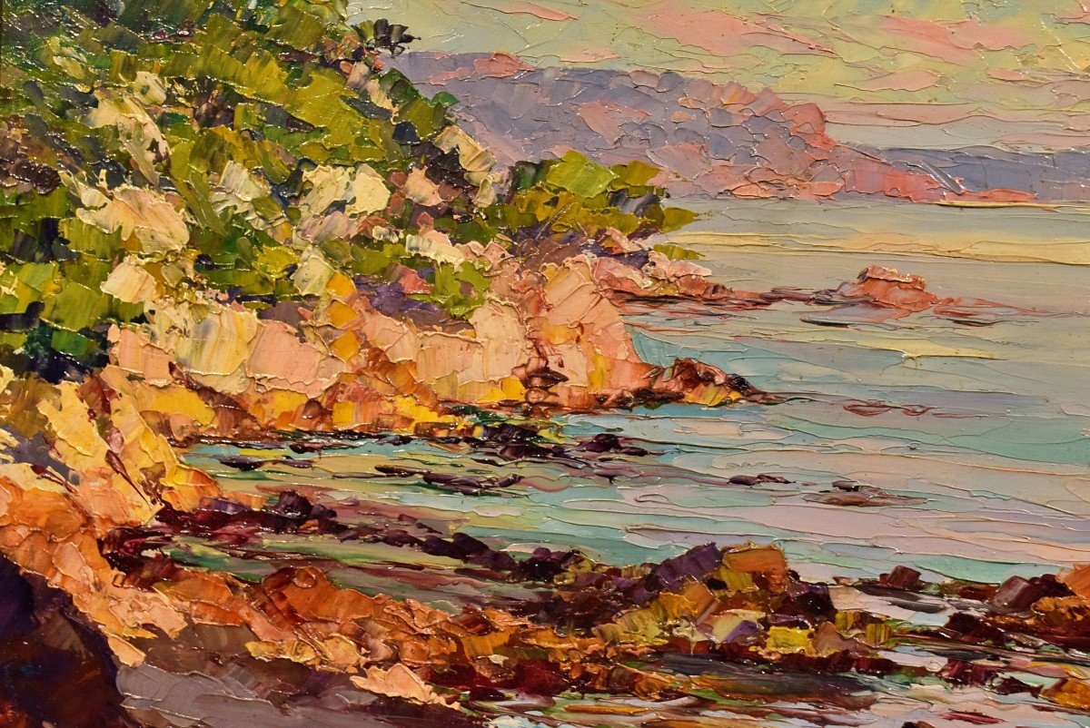 Sainte-Maxime par Pierre-Paul Emiot (1887-1950) Côte méditerranéenne Var-photo-3