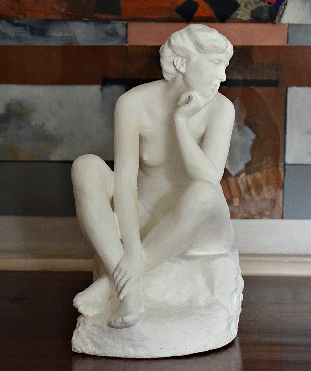 Sculpture Nu féminin par Auguste Guénot 1900  en plâtre-photo-1