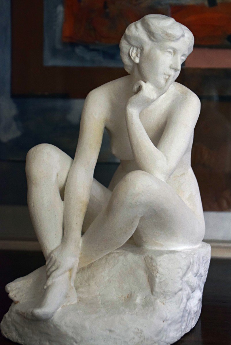 Sculpture Nu féminin par Auguste Guénot 1900  en plâtre-photo-4