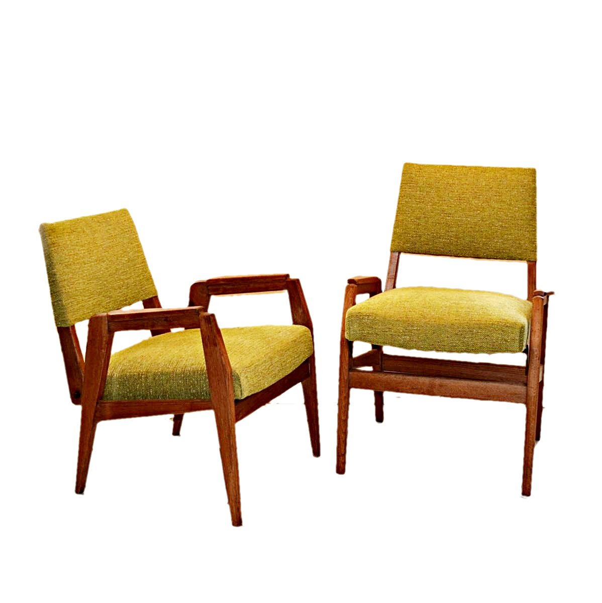 Pair Of Polysièges Frères David Retractable Armchairs (adjustable Height) 1950s