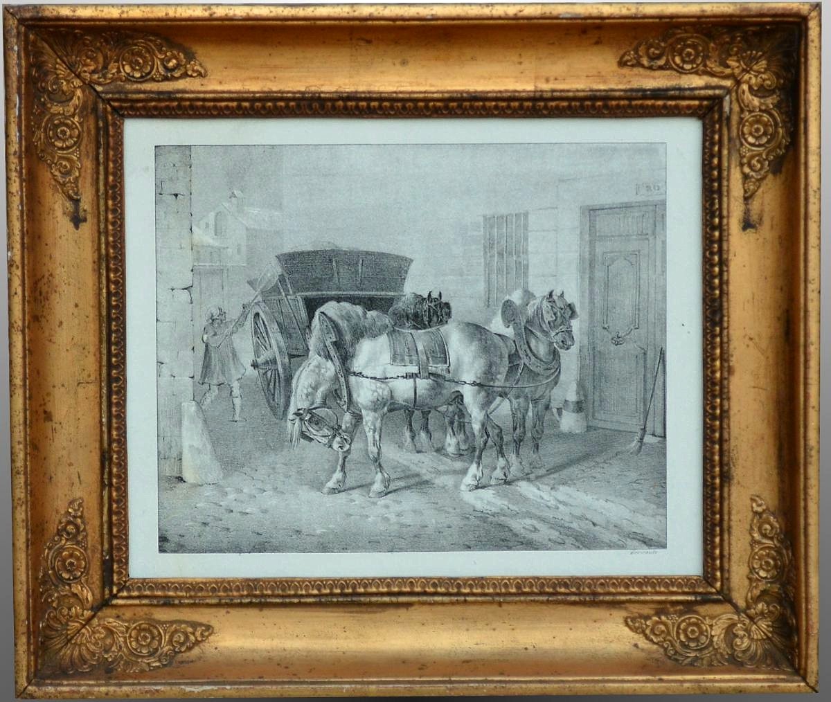 Théodore Géricault Lithographie "Les Boueux" 1823-photo-1