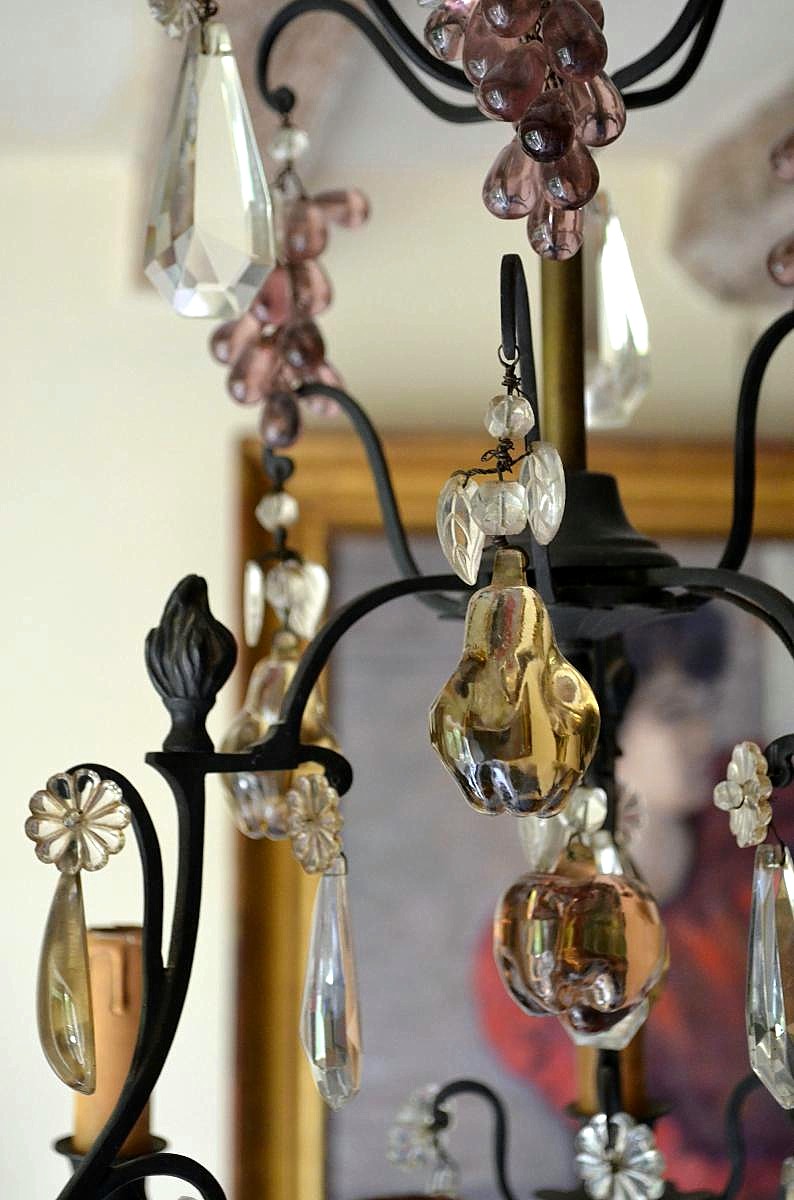 Chandelier Cage With Fruits In Crystal And Bronze XIXth-photo-4