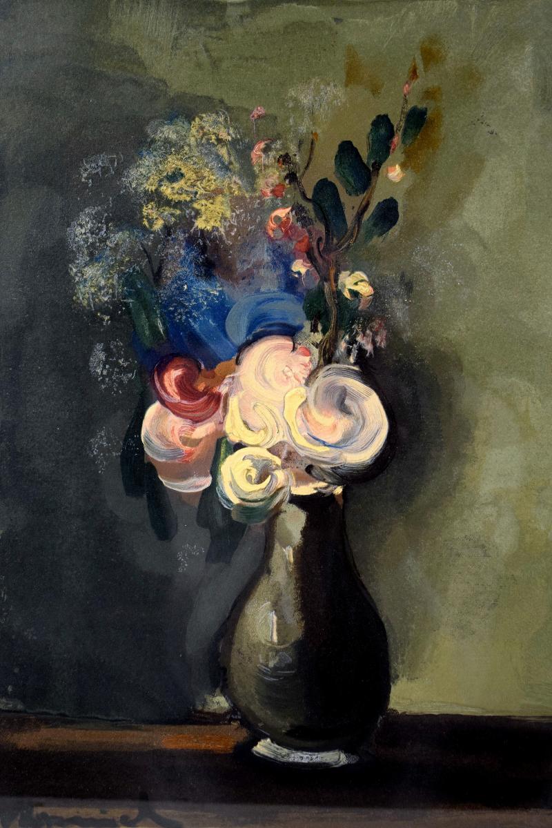 According To M. De Vlaminck Heliogravure Bouquet Of Flowers-photo-4