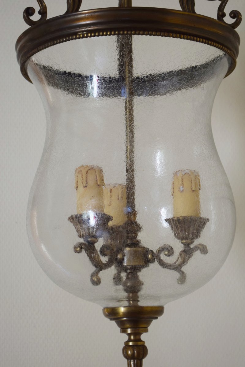 Vestibule Lantern In Brass And Glass-photo-4