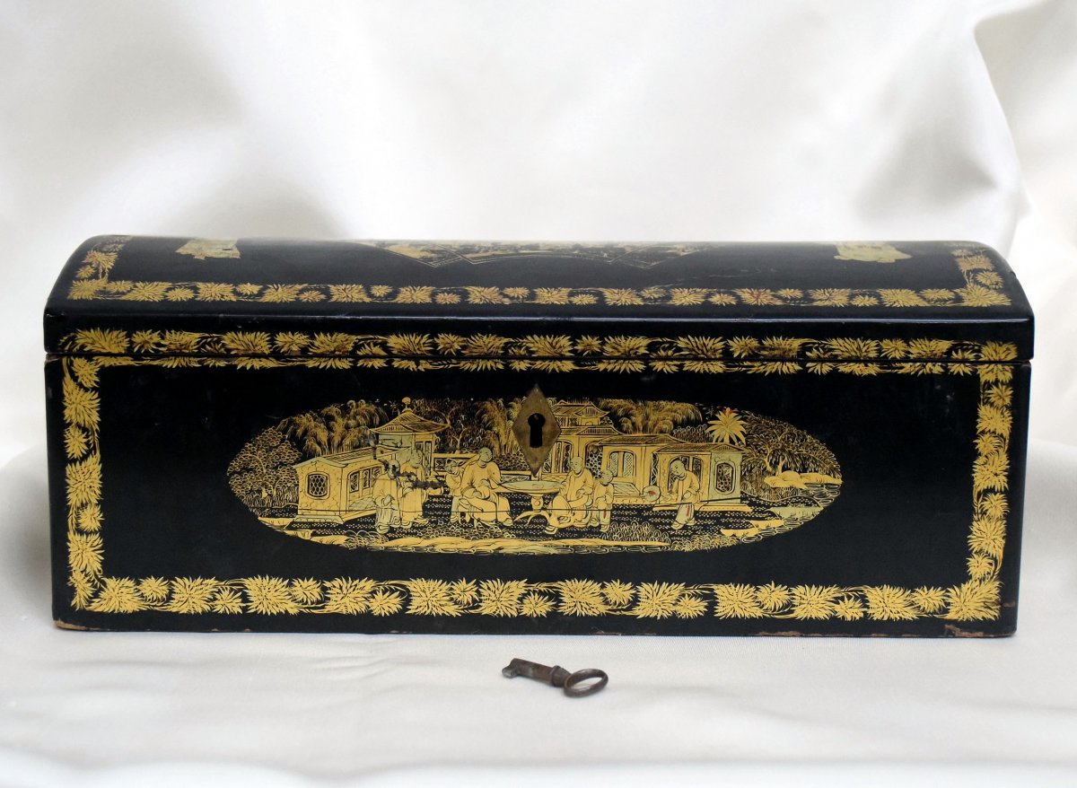 Glove Box Box In Lacquered Wood China XIXth-photo-1