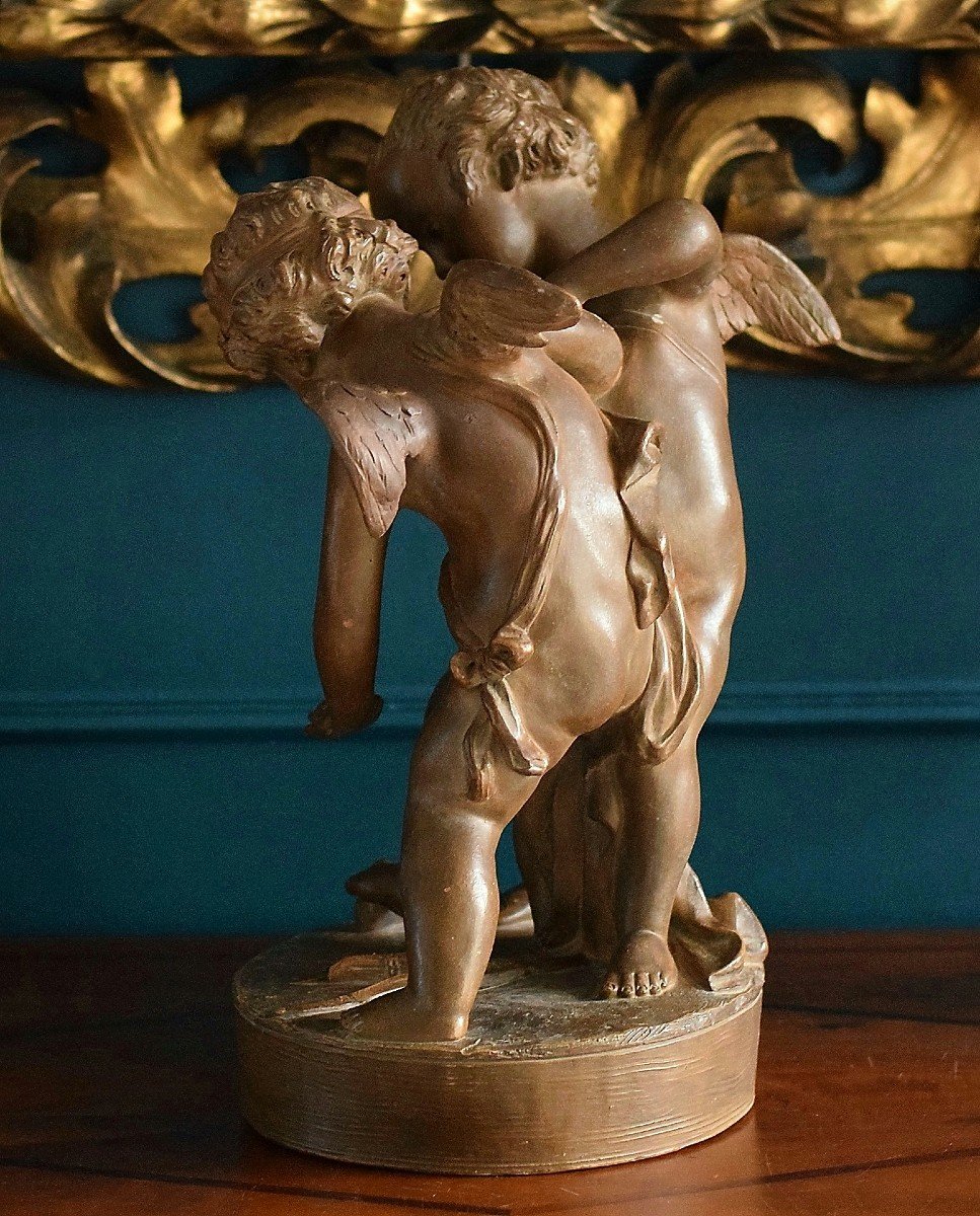 Terracotta After Falconet Two Loves Fighting Over A Heart-photo-4