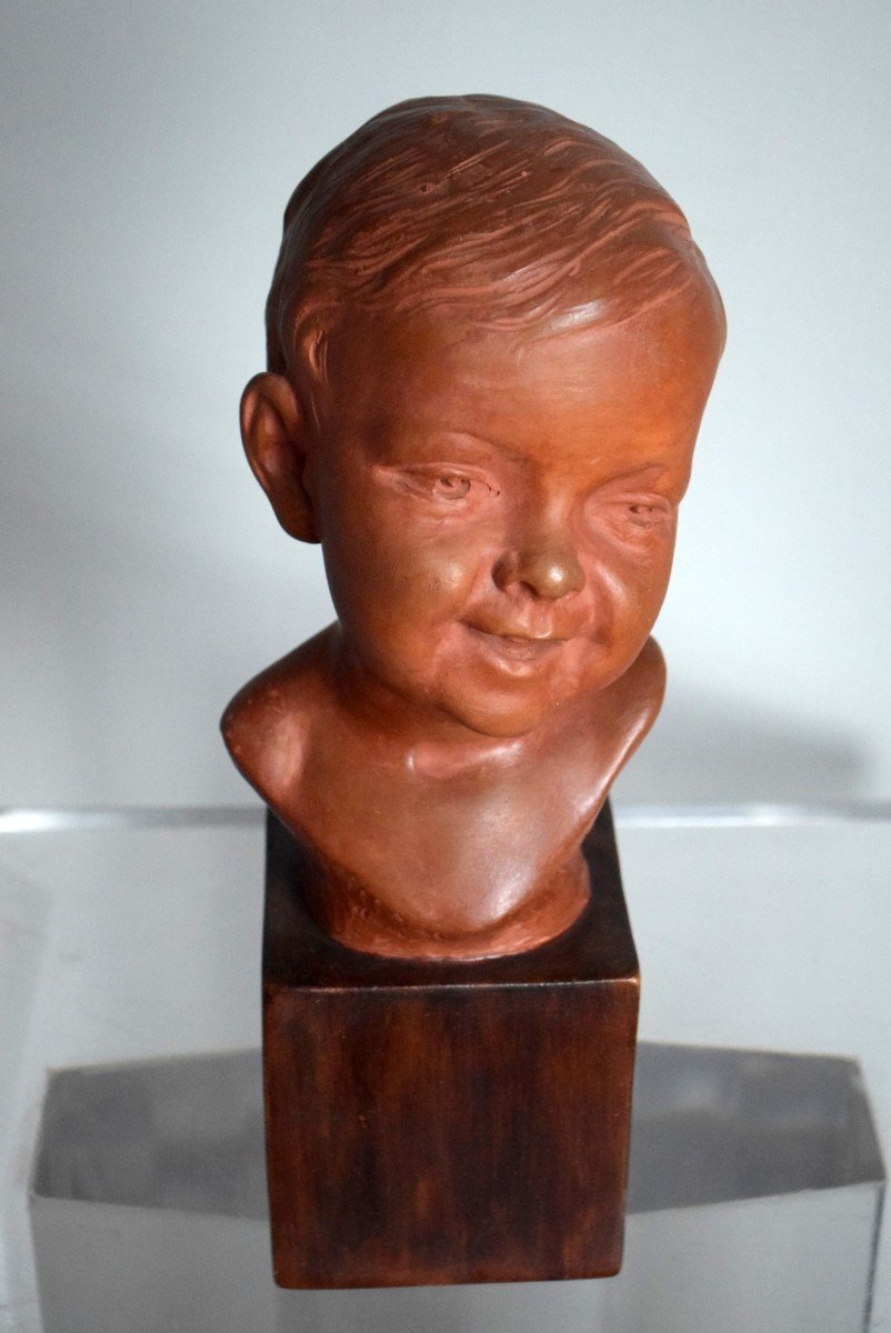 Child Bust Signed Mirval-photo-2