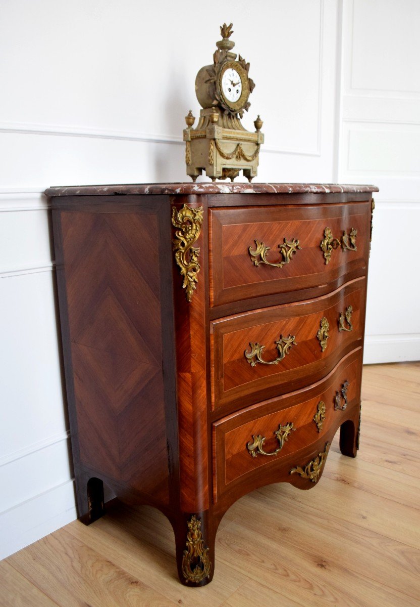 Regency Style Chest Of Drawers In 19th Century Marquetry-photo-3