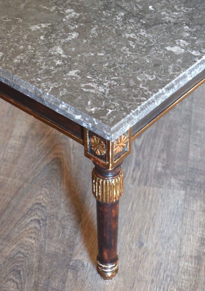 Coffee Table Circa 1950 Lacquered Wood And Marble-photo-5