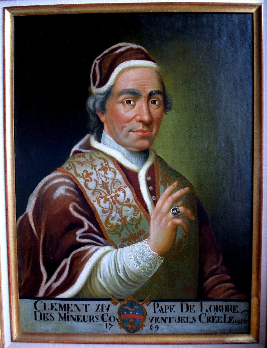 Proantic: Portrait Of Pope Clement XIV - XVIIIth