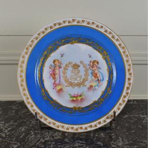 Proantic: Sèvres Porcelain Plate Louis Philippe Château Des Tuilerie