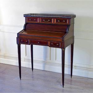 Cylinder Desk Or Bonheur Du Jour With Louis XVI Style System