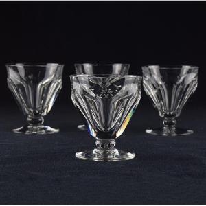 Quatre verres à vin blanc Baccarat Talleyrand Série Harcourt