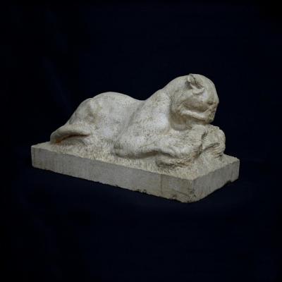 Stone Sculpture By Gilbert Sacchetti "lioness"