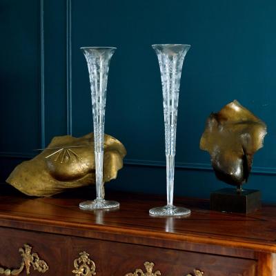 Pair Of Large Crystal Vases Gloriana House William Yeoward London