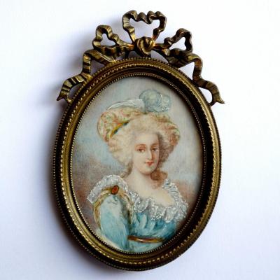 Miniature On Ivory Marie Antoinette Of Austria