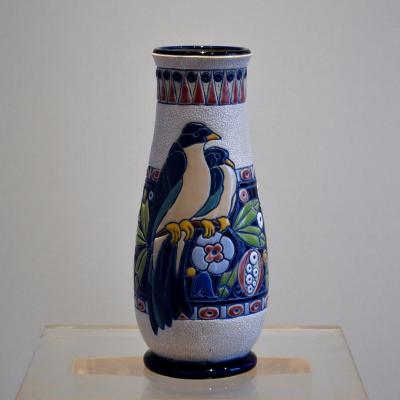 Vase Art Déco Amphora Czechoslovakia Tchécoslovaquie Faïence émaillée