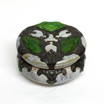 Box Art Nouveau Sandstone Tin Glass Paste