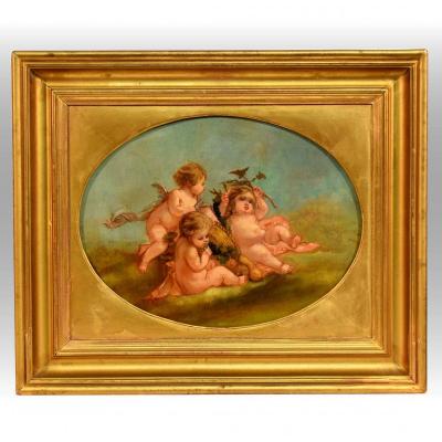 Bacchus Child And Cherubs Nineteenth