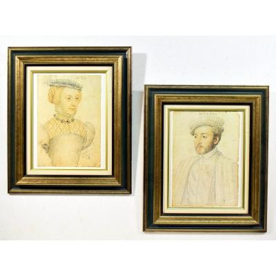 Pair Of Engravings After Portraits By François Clouet