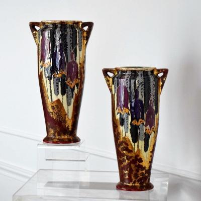 Pair Of Art Deco Vases By Louis Dage