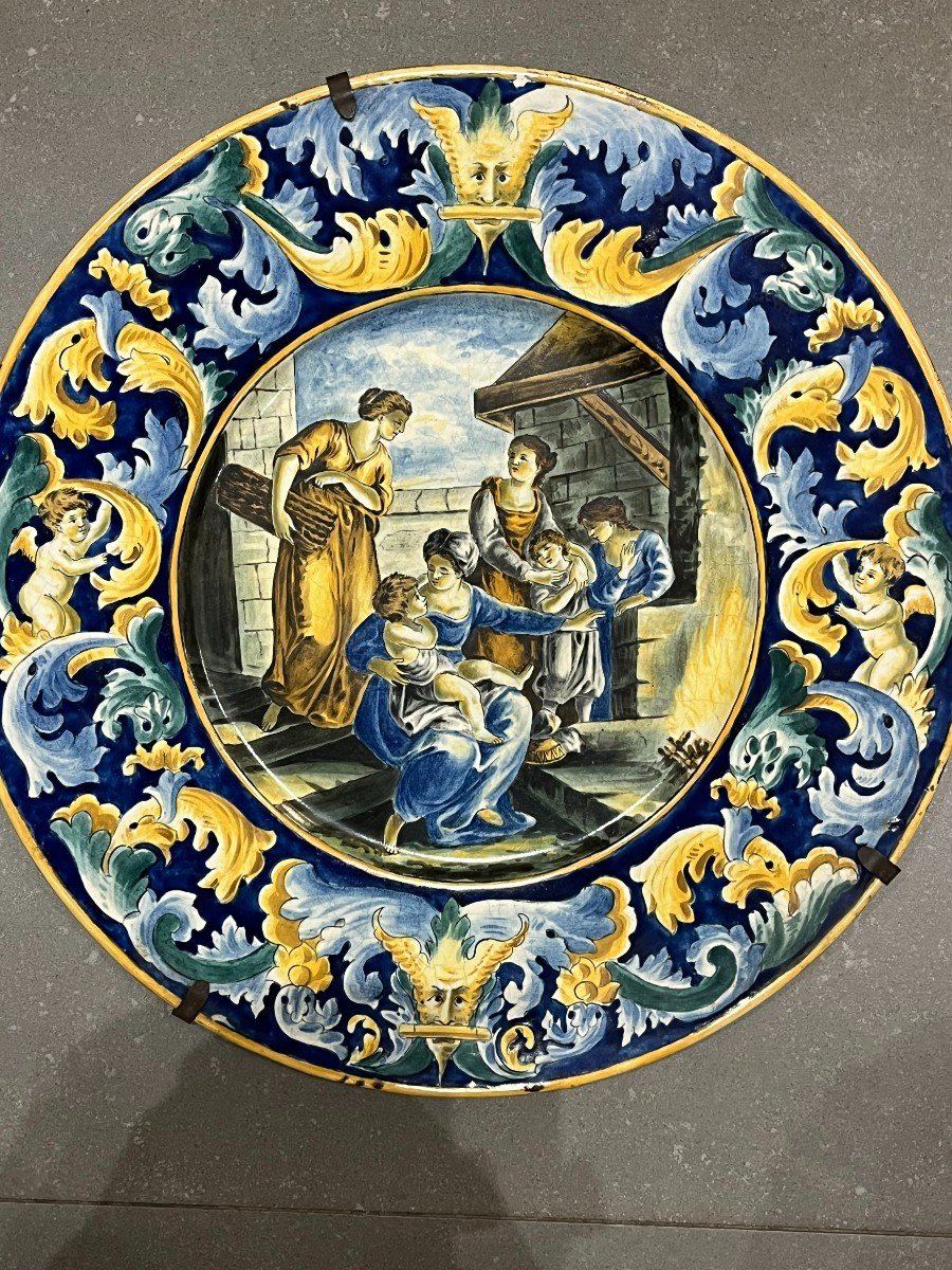 Assiette En Ceramique , Italie , 19e, Scene Mythologique-photo-1