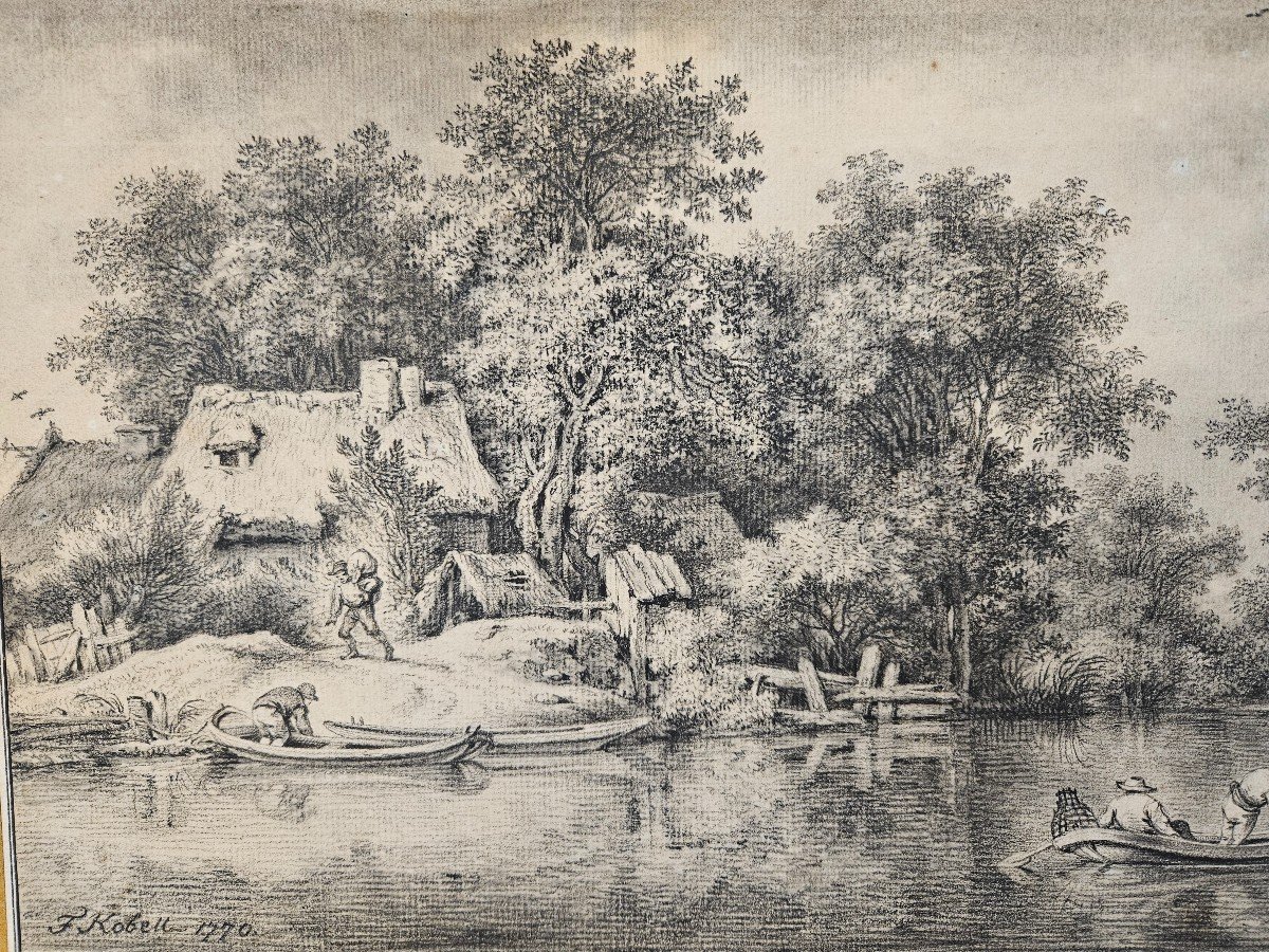 Ferdinand Kobell 1740 1799 Dessin Paysage Animé-photo-3