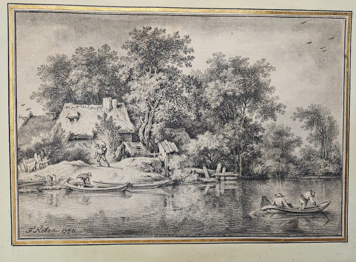 Ferdinand Kobell 1740 1799 Dessin Paysage Animé-photo-4