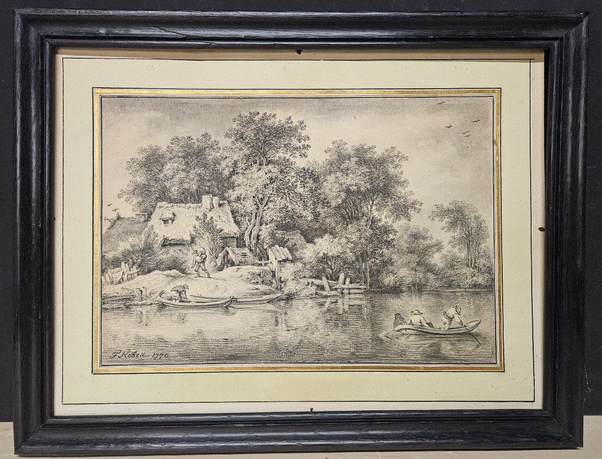 Ferdinand Kobell 1740 1799 Dessin Paysage Animé