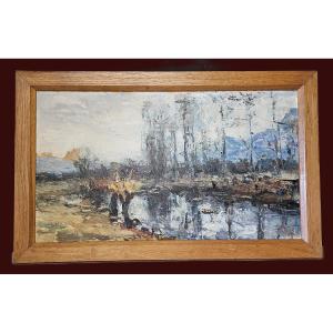 Abbé Pierre Cales 1870 1961 Paysage Bleu