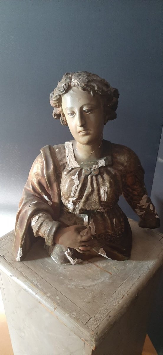 Small Sculpture In Wood And Plaster From The Eighteenth Century-photo-1